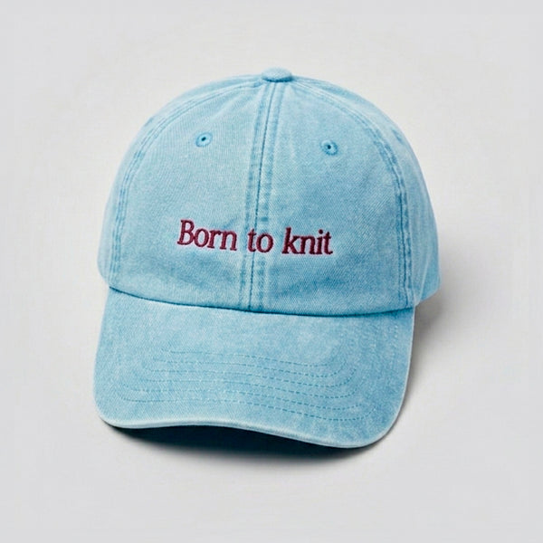 Sunday Knitting Club Born to knit -lippis (vaaleansininen)