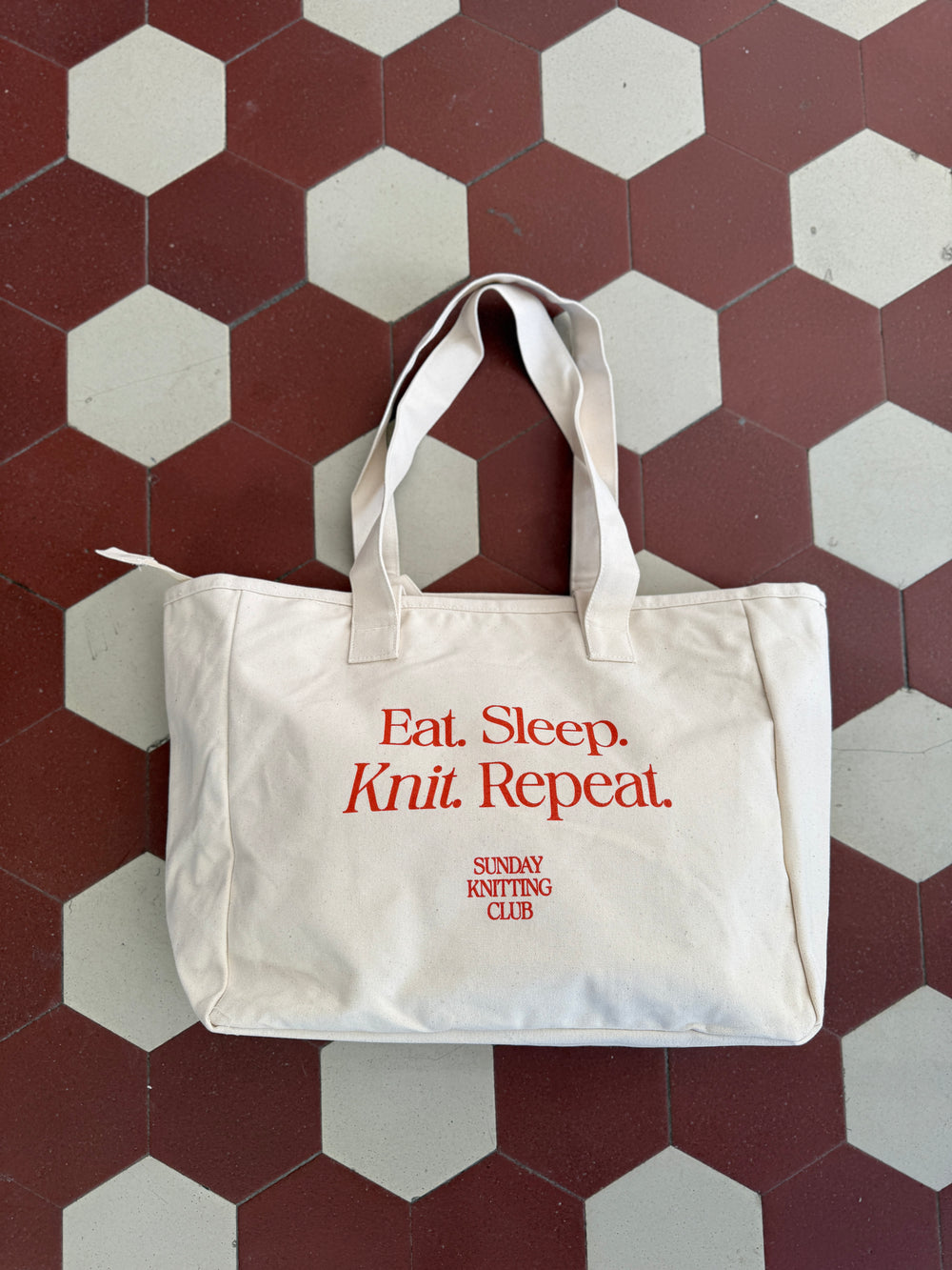 Eat. Knit. Sleep. Repeat. -kangaskassi
